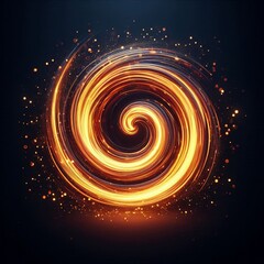 Wall Mural - abstract dark background with spiral flame