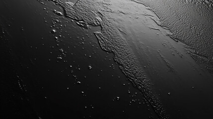 Wall Mural - a rough-textured black stone wall, a testament to endurance and renewal. black and white background