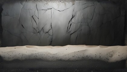 Wall Mural - Rugged Gray Stone Surface with Dark Grainy Sand Texture