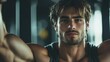 © Kitta Studio - A confident man showcasing strength and determination during a workout in a gym environment, emphasizing fitness and health.