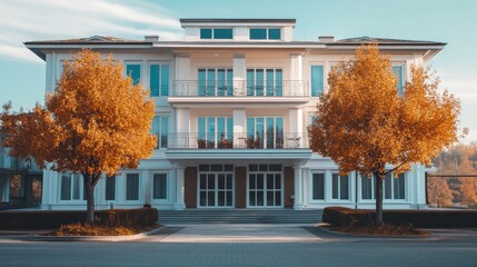 Warm colors greet you at this welcoming hotel on a crisp winter's day