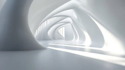 Wall Mural - futuristic organic tunnel with soft lighting and smooth,