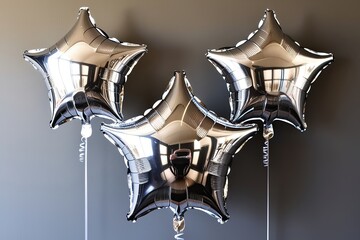 Silver Star Balloon for Celebrations and Festive Events