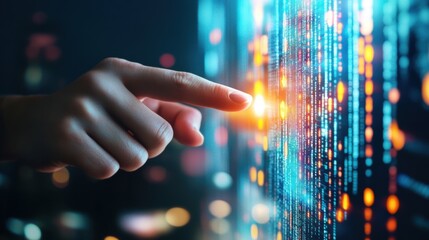 Digital Code Streaming on Futuristic Technology Background