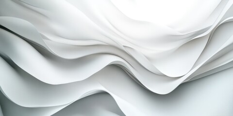 Wall Mural - Soft waving abstract background in white and grey colors