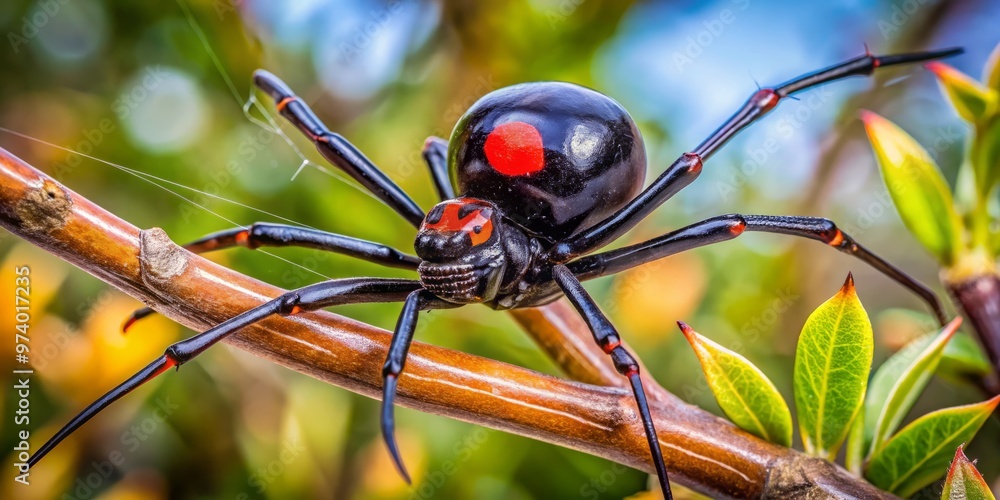 a-venomous-western-black-widow-spider-latrodectus-hesperus-perches-on