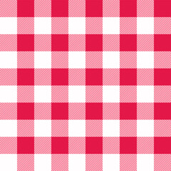 Wall Mural - Gingham seamless pattern.Checkered tartan plaid repeat pattern in red and white.Geometric vector illustration background wallpaper