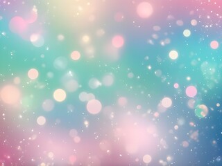 Wall Mural - abstract pastel Holiday bokeh green blue and pink lights festive background. Holographic backdrop