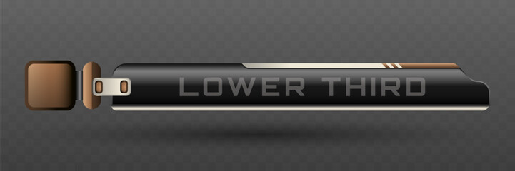 Wall Mural - Lower Third Banner in Metallic Black, Silver and Brown Color Theme for Video Screen Broadcast Presentation Titles