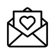 © Larisa - Solid love letter icon with a heart for romantic communication design concept