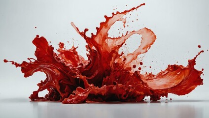 Canvas Print - Abstract red watercolor splash on white background.