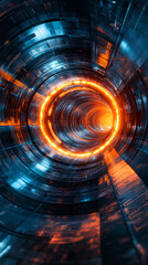 Wall Mural - Energy loop in futuristic tech tunnel