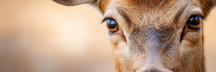 Canvas Print -  A close-up of an animal's face with a blurred backdrop