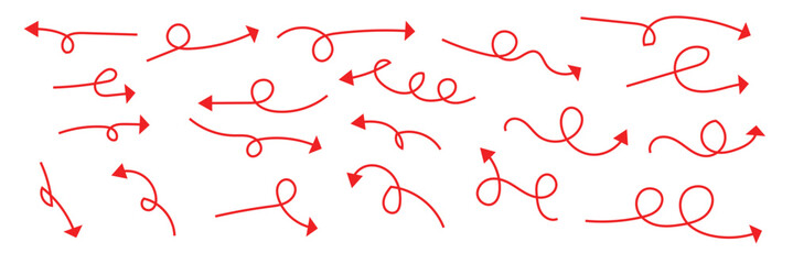Arrow vector. Collection hand drawn arrows. Set simple arrows in isolated background. Arrow  icons. Eps 10.