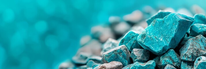 Wall Mural -  A stack of blue rocks atop another, both comprised of blue rocks