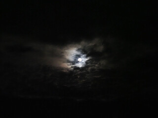 Wall Mural - moon behind clouds