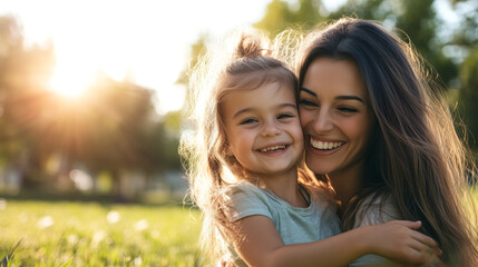 Poster - Mother and daughter having fun at the park