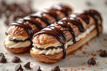 Sticker - Delicious Chocolate Eclairs with Creamy Filling