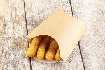 Canvas Print - Breaded cheese sticks snack appetizer