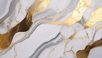 Wall Mural - Abstract gold and white marble