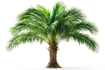 Palm tree isolated on the white background. AI generative image.