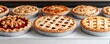 © Brera Design - A 3D bakery counter showcasing an assortment of pies with lattice and crumble tops, 3D counter, pies, crumble tops
