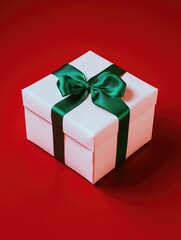 Wall Mural - Gift Box with Green Ribbon