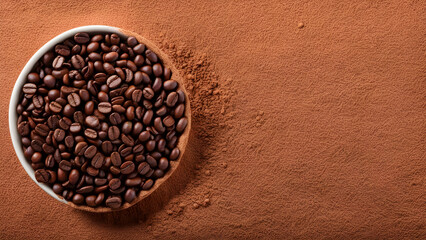 coffee beans on a wooden background