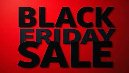 Wall Mural - Black Friday Sale Banner, banner with a striking red and black color scheme with “Black Friday Sale” with copy space for promotional details or special offers.