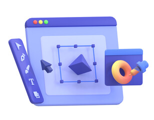 Graphic designer tool user interface illustration