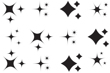 Wall Mural - Sparkle star icons. Shine icons. Stars sparkles vector