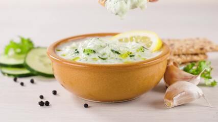 Poster - Traditional Greek Tzatziki – Creamy and Fresh Mediterranean Dip