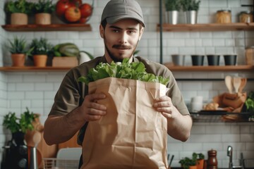 Wall Mural - food delivery at home