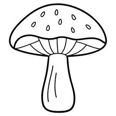 reishi mushroom outline coloring book page line art drawing