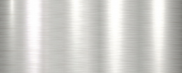 Poster - Silver brushed metal texture background, shiny lustrous metallic 3d background.