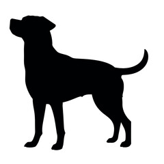 Canvas Print - A dog vector silhouette isolated white background