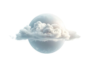 A serene sphere surrounded by soft, fluffy clouds, creating a tranquil and dreamy atmosphere perfect for any creative project.