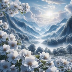 Wall Mural - cherry blossom in the sky