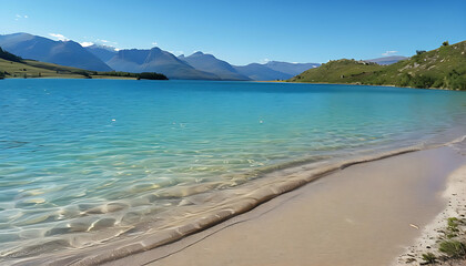 lake and mountains