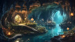 © Muhammad Afzal - A dreamlike realm inhabited by miniature beings, nestled within the mysterious cave.