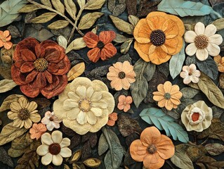 Wall Mural - Handcrafted Floral Collage