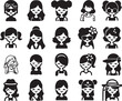 © MdHasan - Girl head icon set vector design
