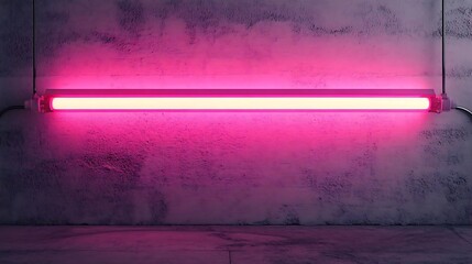 Canvas Print - Pink Neon Light on Concrete Wall