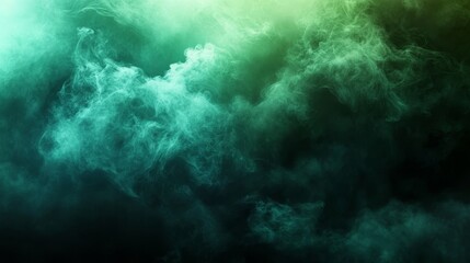 Abstract Green Smoke on Black Background, green smoke, abstract background, photography, smoke art