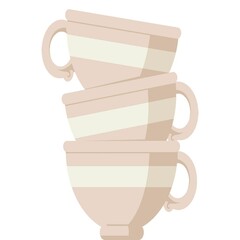 Wall Mural - stack of cups graphic vector illustration icon