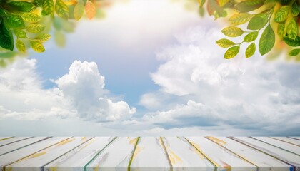 Wall Mural - table and sky background