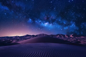 Wall Mural - A vast desert with stars and a starry sky
