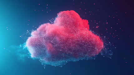 background with clouds and stars, Cartoon illustration of beautiful colorful clouds in the night sky.