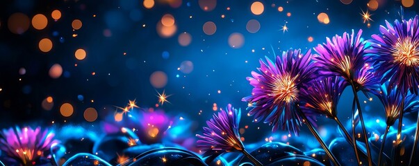 Watercolor fireworks lighting up a joyful festival, symbolizing happiness and celebration