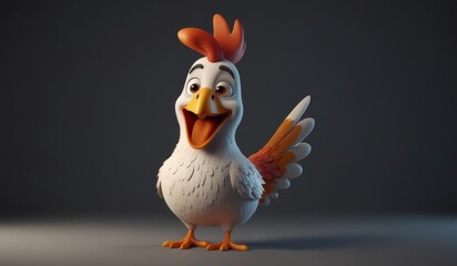 funny slapstick energetic chicken stylized 3d animation cartoon